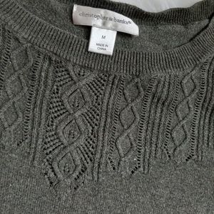 Christopher & Banks Quater Sleeve Cotton  Sweater